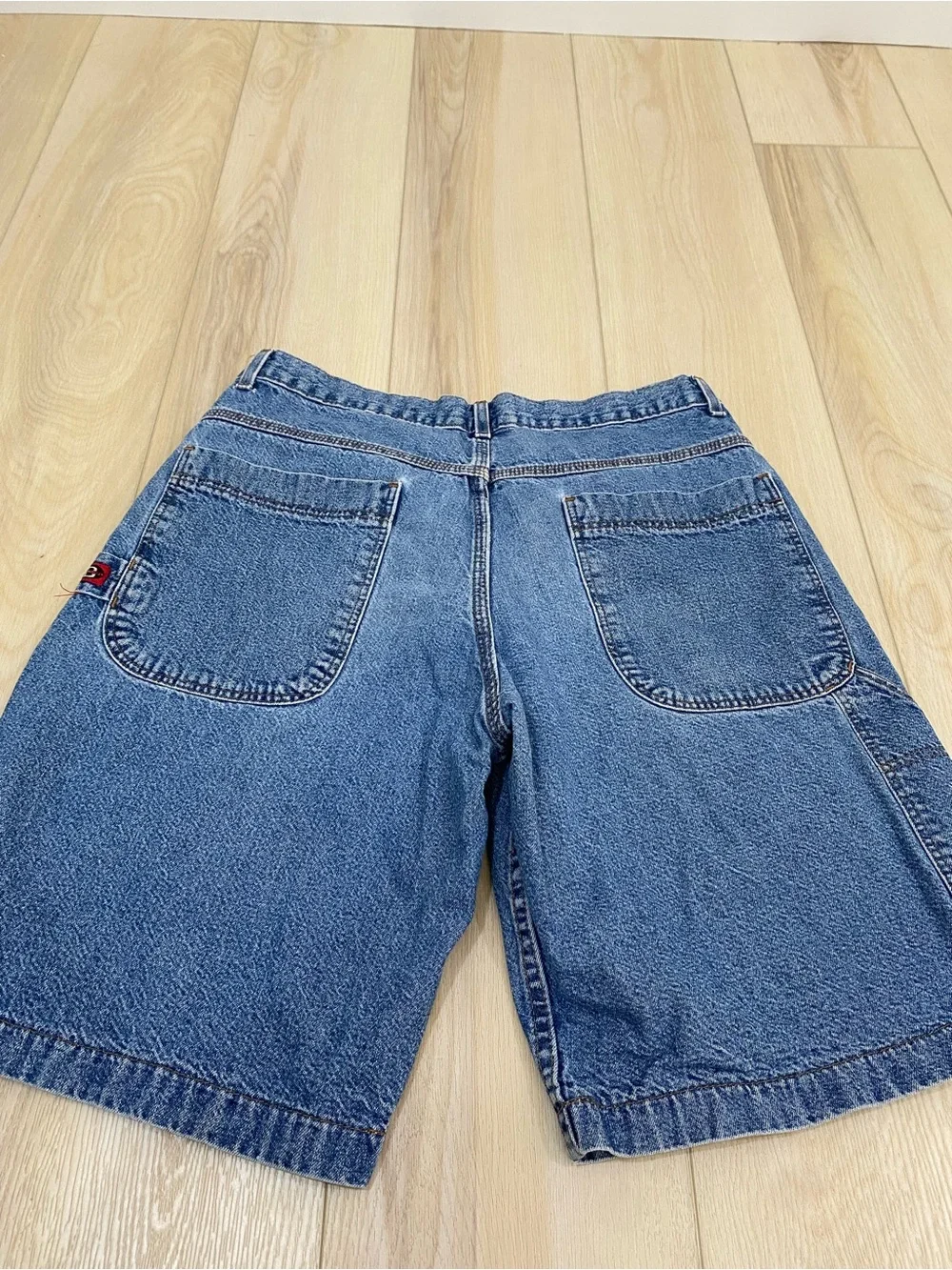 Vintage 90s Brittania Denim Jean Carpenter Cargo Jorts Shorts 33